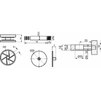Эксцентриковая стяжка усиленная 35мм + шток 48мм, AKS, белая пласт.заглушка в комплекте  33251