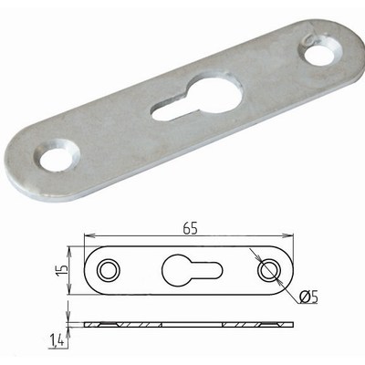 Подвеска мебельная зацепная 65*15*54*1,8, белый цинк  AKS  42244