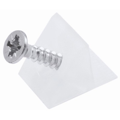 Фиксатор задней стенки ДВП с шурупом 3,5*20 (1уп.1000шт.), белый пластик AKS  68254