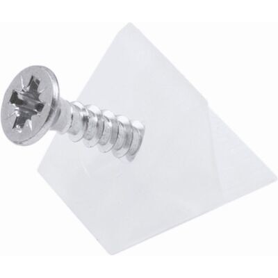 Фиксатор задней стенки ДВП с шурупом 3,5*20 (1уп.1000шт.), белый пластик AKS  68254