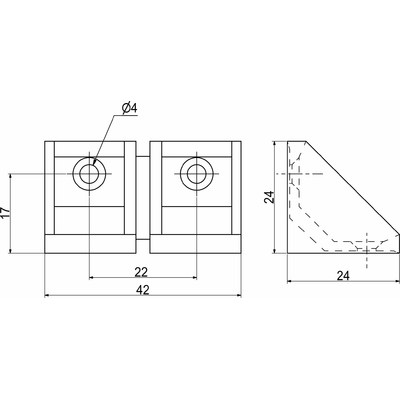 Уголок монтажный двойной, белый, РП AKS 22114