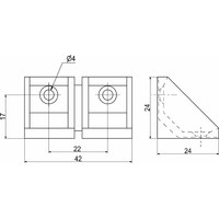 Уголок монтажный двойной, белый, РП AKS 22114