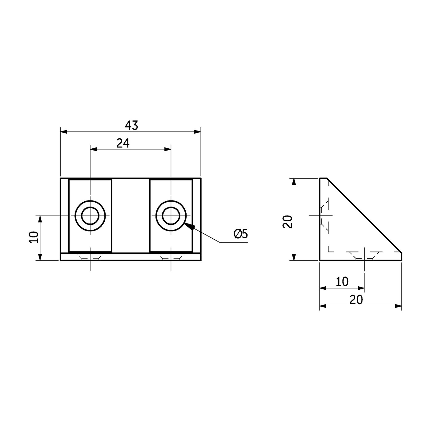 Уголок монтажный двойной, белый, РП AKS 22114