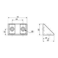 Уголок монтажный двойной, белый, РП AKS 22114