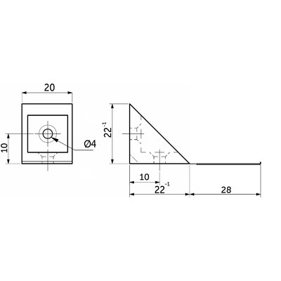 Угол монтажный 20*20 Белый (1уп.500шт) AKS 39707