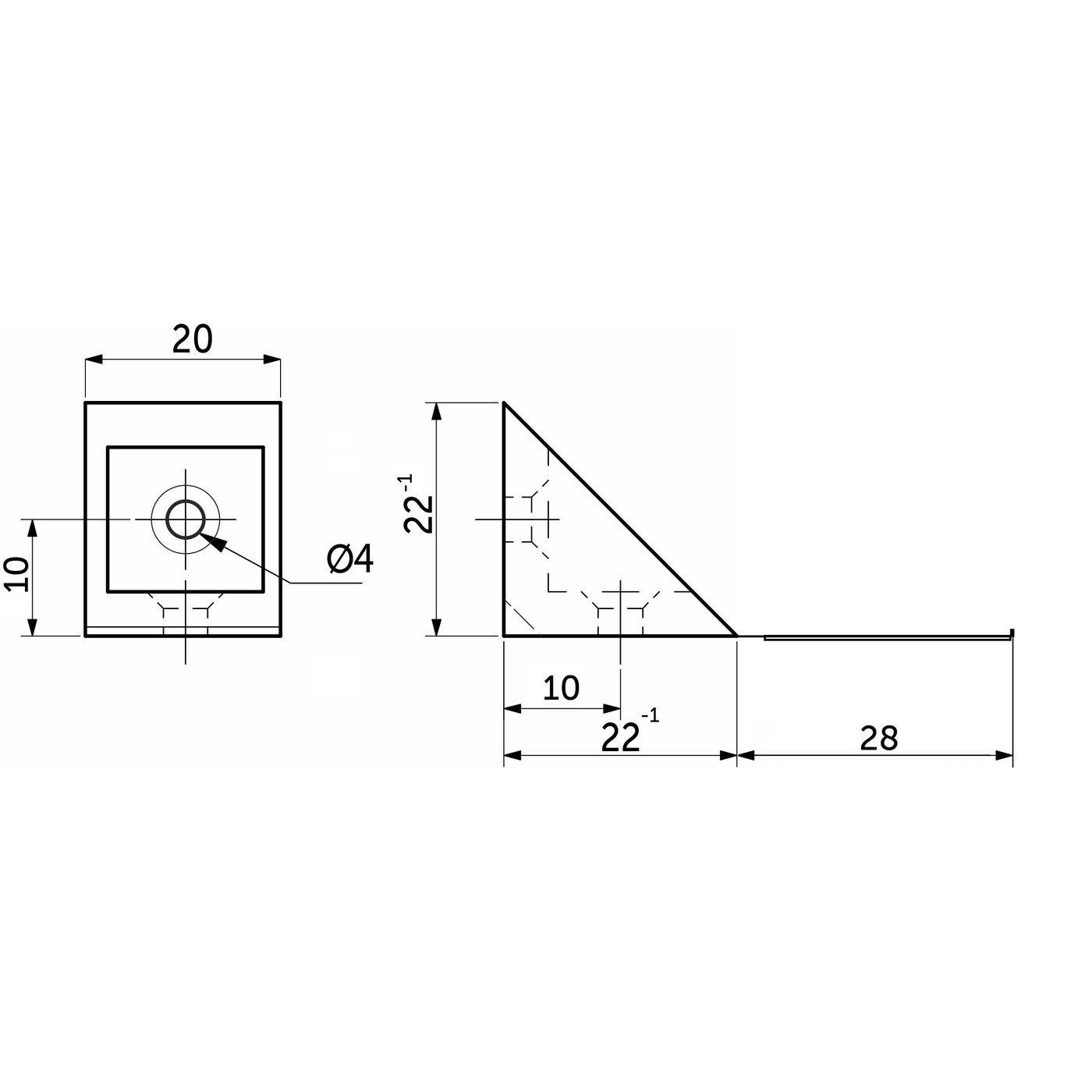 Угол монтажный 20*20 Белый (1уп.500шт) AKS 39707