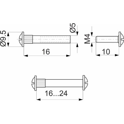 Стяжка межсекционная d5 M4*16 AKS 79919