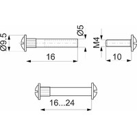 Стяжка межсекционная d5 M4*16 AKS 79919