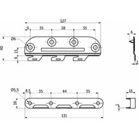 Кроватная стяжка крючковая левая (планка+зацеп) AKS 31805