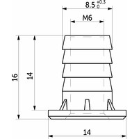 Муфта регулятора М6 вбиваемая (1уп100шт) AKS 93730