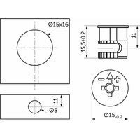 Эксцентрик D15мм для плиты 22/23мм (1уп1тыс.шт), AKS  84197