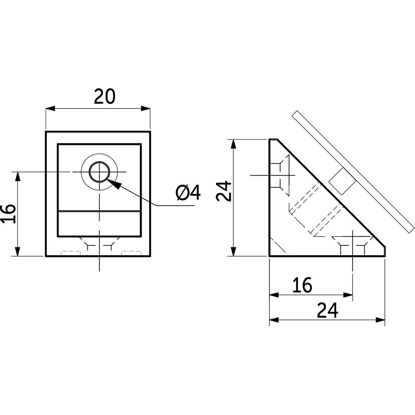 Уголок пластиковый одинарный с крышкой отдельно венге -38- (1уп.100шт.) AKS 15500