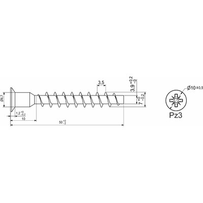 Винт Конфирмат 7*50мм PZ (2500 шт./кор) AKS 70223