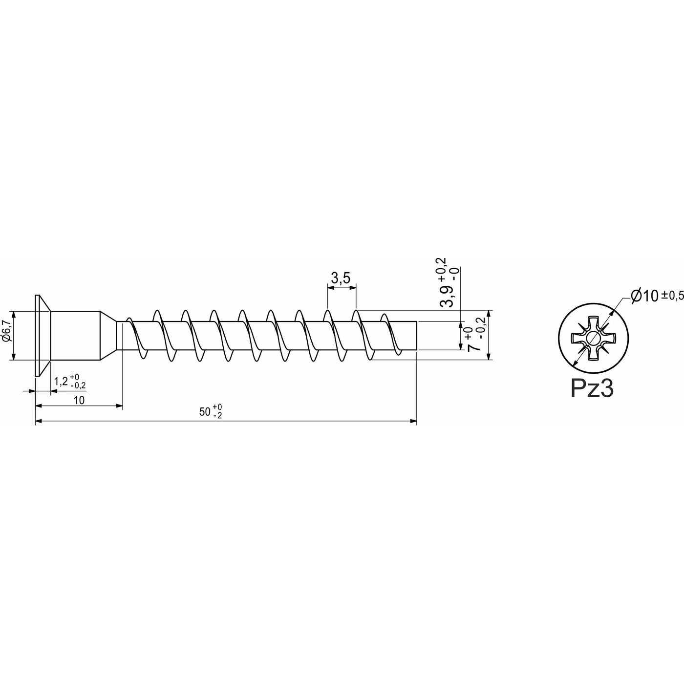 Винт Конфирмат 7*50мм PZ (2500 шт./кор) AKS 70223