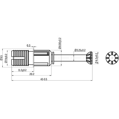 Шток эксцентрика распорный 8*34(42)мм (1уп.1тыс.шт.) AKS 58296