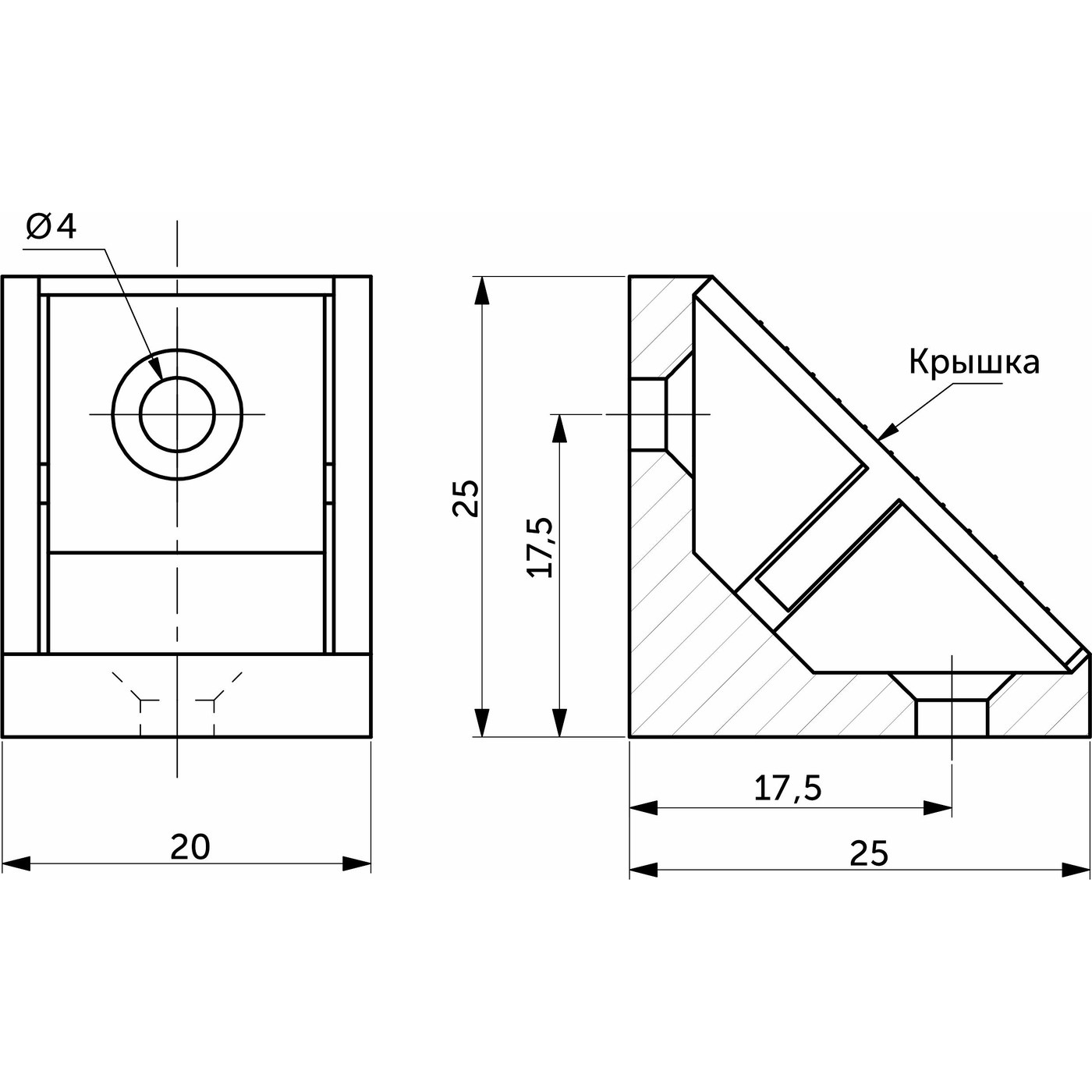 Уголок пластиковый одинарный P белый (01), (уп/100шт) РП 16122