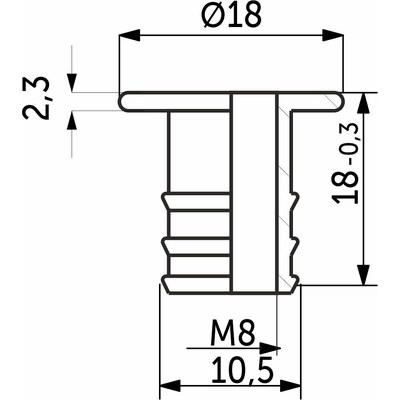 Муфта регулятора М8 вбиваемая (уп100 шт) AKS 102791