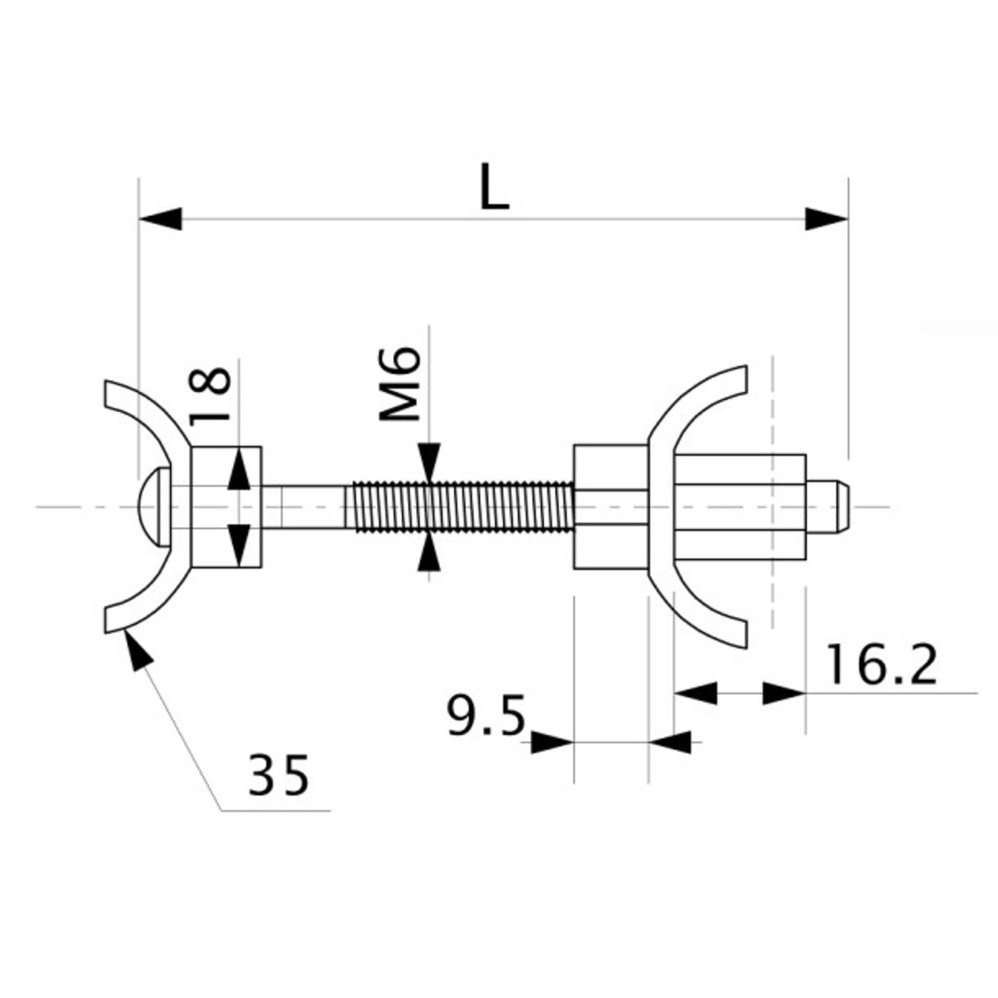 Стяжка для столешниц L-100 (уп2 шт) AKS 39532