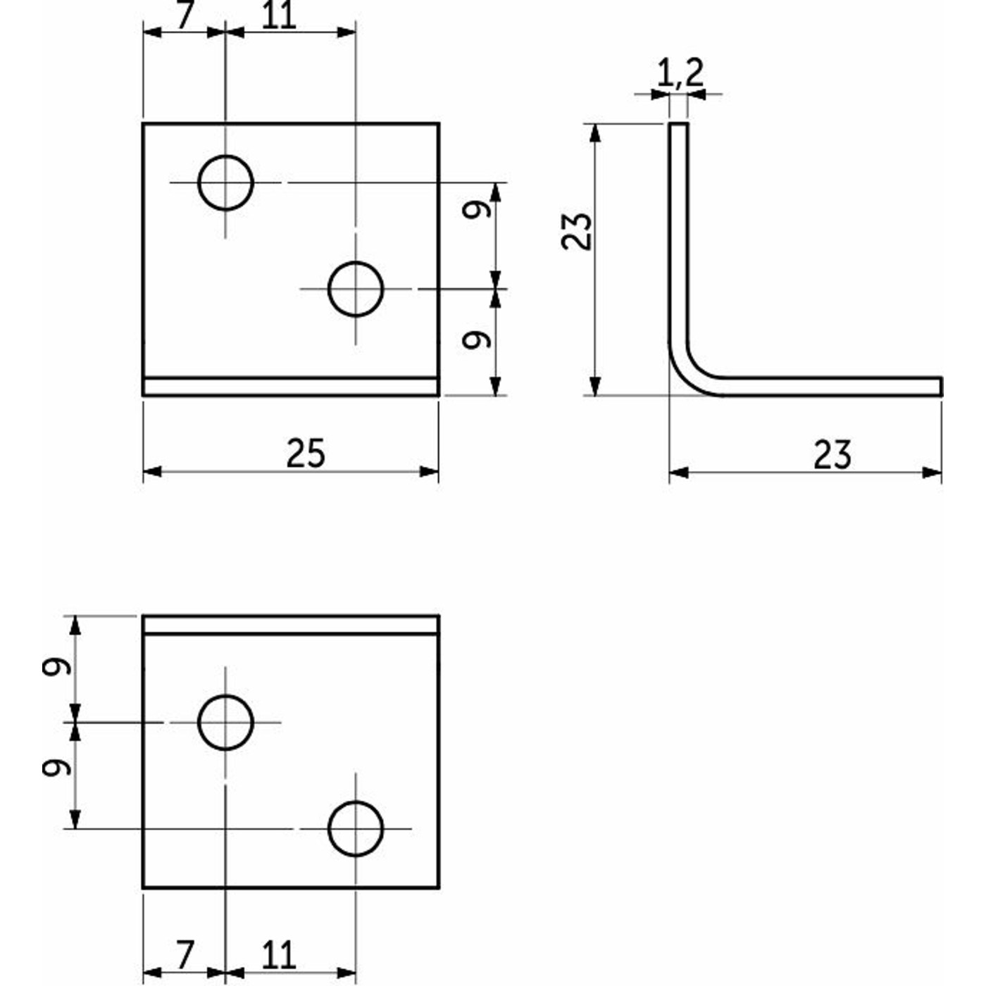 Уголок крепежный FSC-01 23*23*25 (уп10 шт) AKS 72521