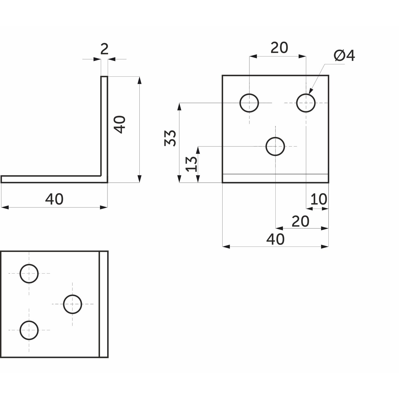 Уголок крепежный FSC-01 (2,0) 40*40*40 белый цинк (уп4 шт) AKS 87739