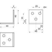 Уголок крепежный FSC-01 (2,0) 40*40*40 белый цинк (уп4 шт) AKS 87739