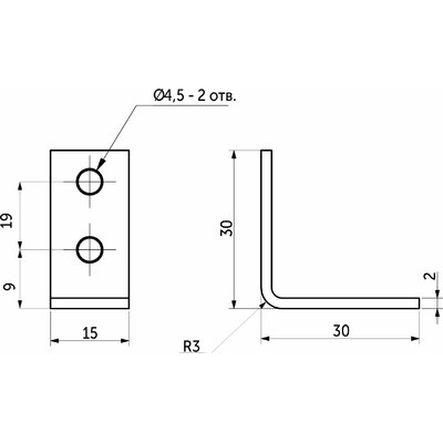 Уголок крепежный FSC-04 30*30*15 (2,0) белый цинк (уп4 шт) AKS 73480
