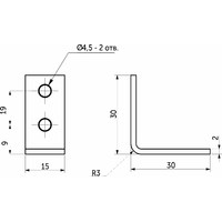 Уголок крепежный FSC-04 30*30*15 (2,0) белый цинк (уп4 шт) AKS 73480