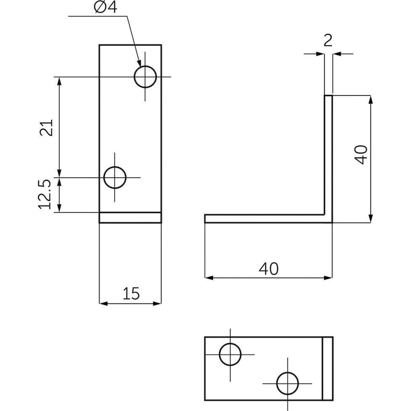 Уголок крепежный FSC-04 40*40*15 (2,0) белый цинк (уп4 шт) AKS 73481