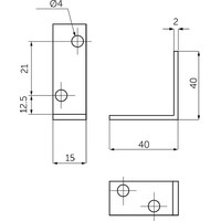 Уголок крепежный FSC-04 40*40*15 (2,0) белый цинк (уп4 шт) AKS 73481