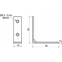Уголок крепежный FSC-04 50*50*15 (2,0) белый цинк (уп4 шт) AKS 73482