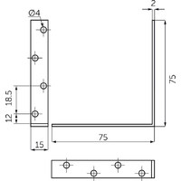 Уголок крепежный FSC-04 75*75*15 (2,0) белый цинк (уп4 шт) AKS 73485