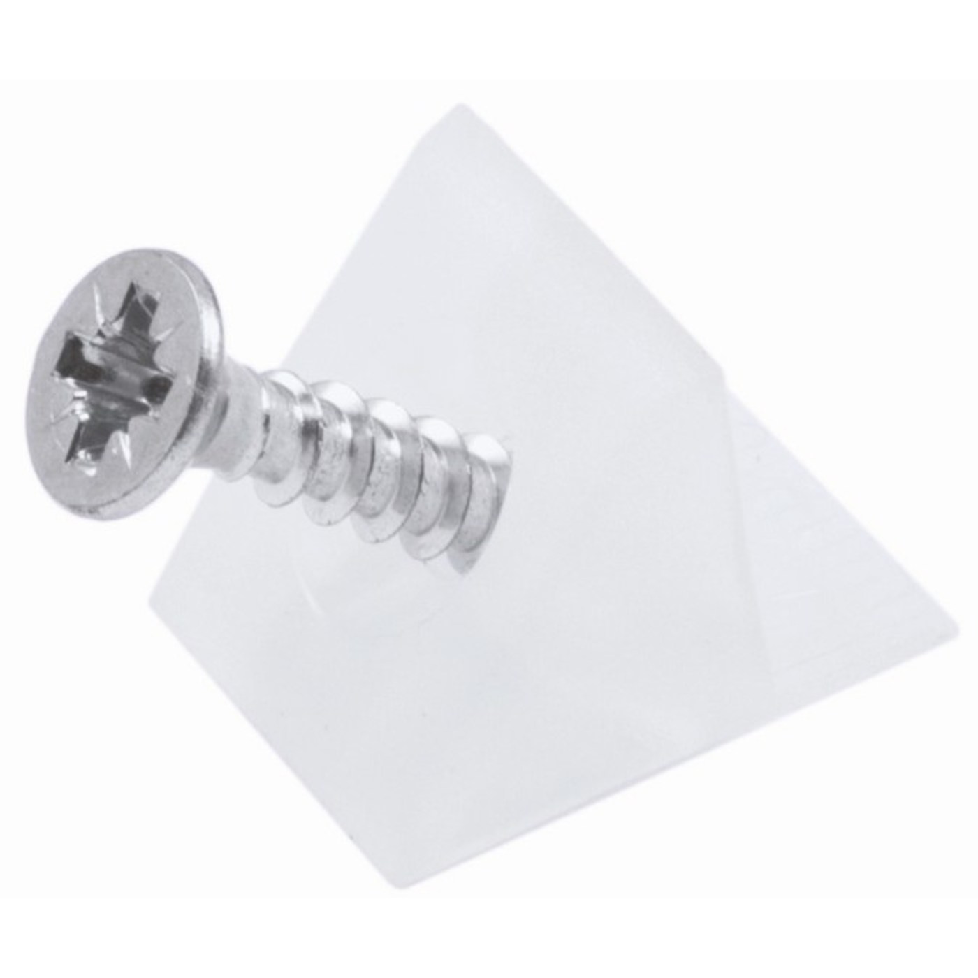 Фиксатор задней стенки ДВП с шурупом 3,5*20 белый пластик (уп20 шт) AKS 79318