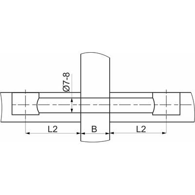 Шток эксцентрика 7*76/84 для плиты 16мм (с разделительным кольцом) (1уп100 шт)  AKS 90744