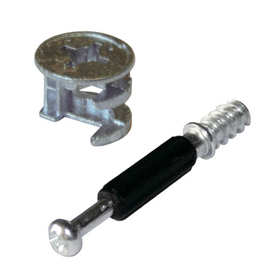 Стяжка эксцентриковая МФ (комплект эксцентрик + шток с пластиком саморез)