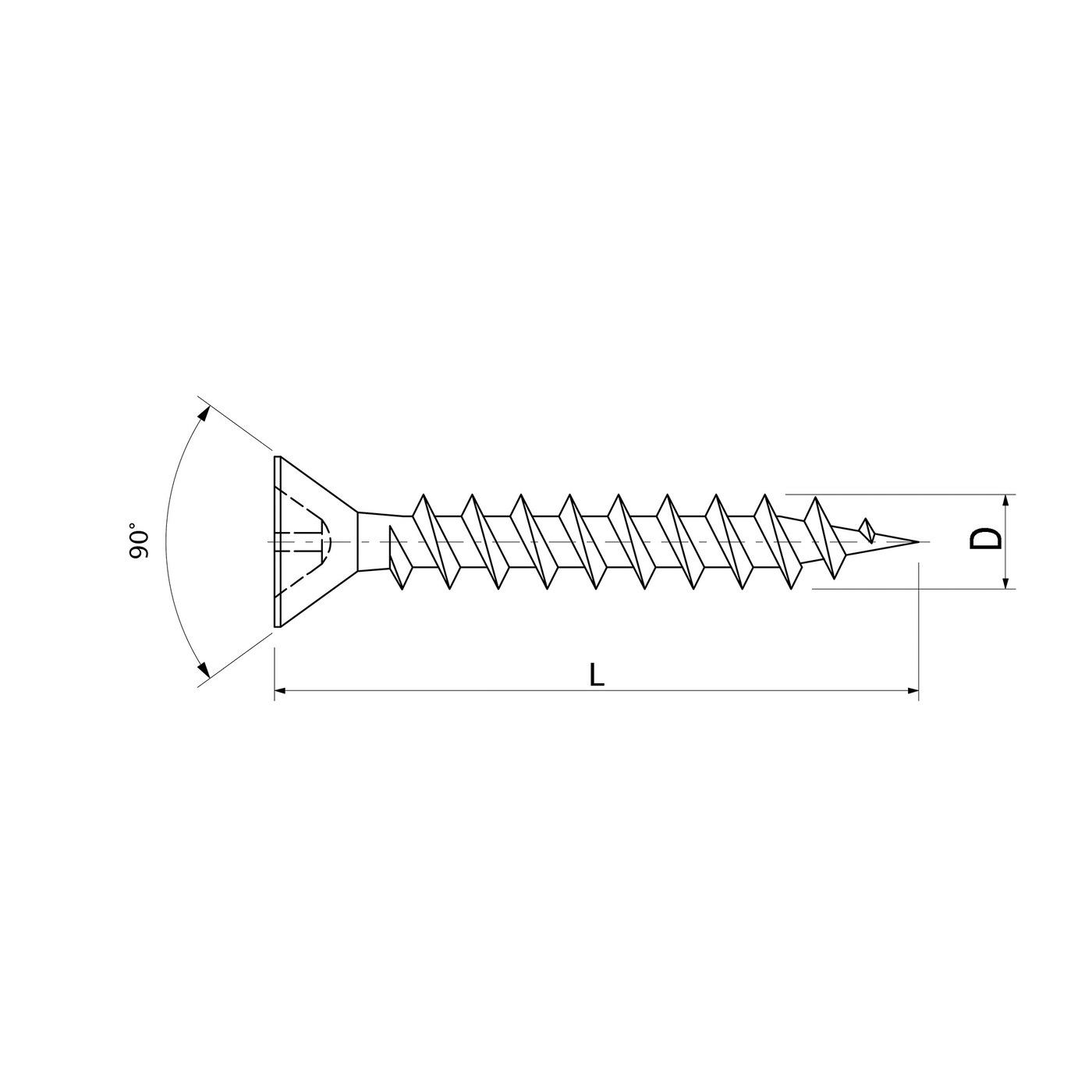 Саморез универсальный 4*25 желтый цинк (1уп20 шт) AKS 81332