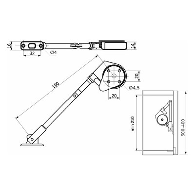Подъемный механизм барный нижний SMART LIFT AKS 91224