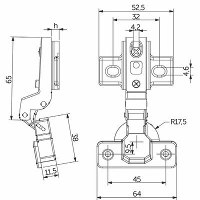 Петля вкладная 07,  AKS LIGHT  44742