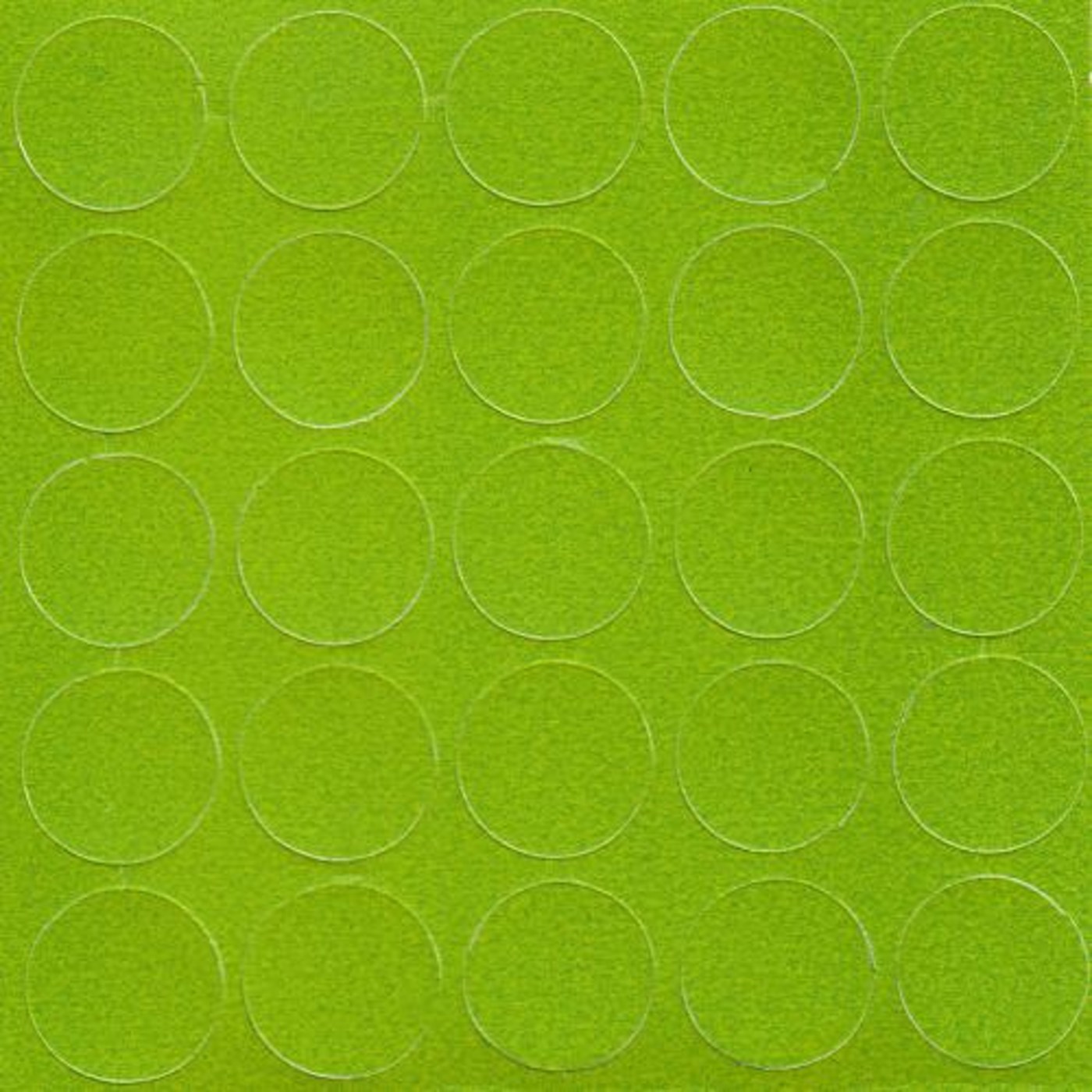 Заглушка самоклеящаяся d.14мм, по 25 штук на листе, цвет лайм 14.067