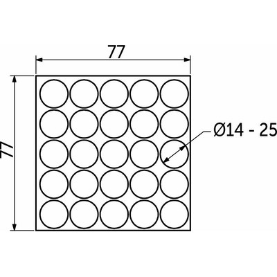 Заглушка самоклеящаяся d.14мм, по 25 штук на листе, цвет бежевый песок 14.098