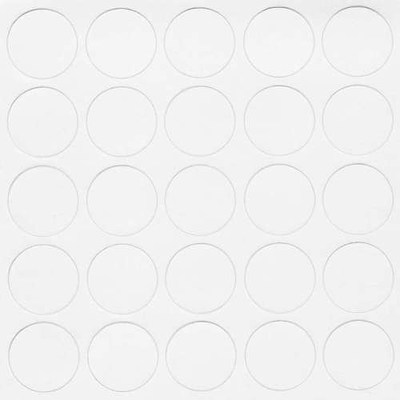 Заглушка самоклеящаяся d.14мм, по 25 штук на листе, цвет белый глянец 14.321