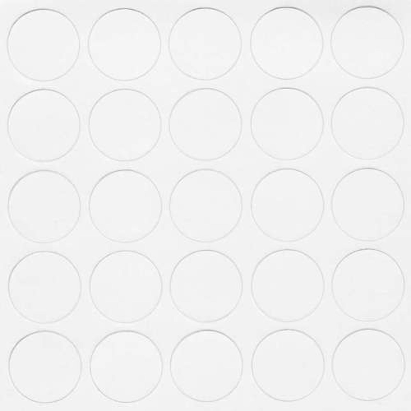 Заглушка самоклеящаяся d.14мм, по 25 штук на листе, цвет белый глянец 14.321