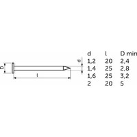 Гвозди 1,4*25 (1уп5кг)(1кг3064шт) AKS 16181