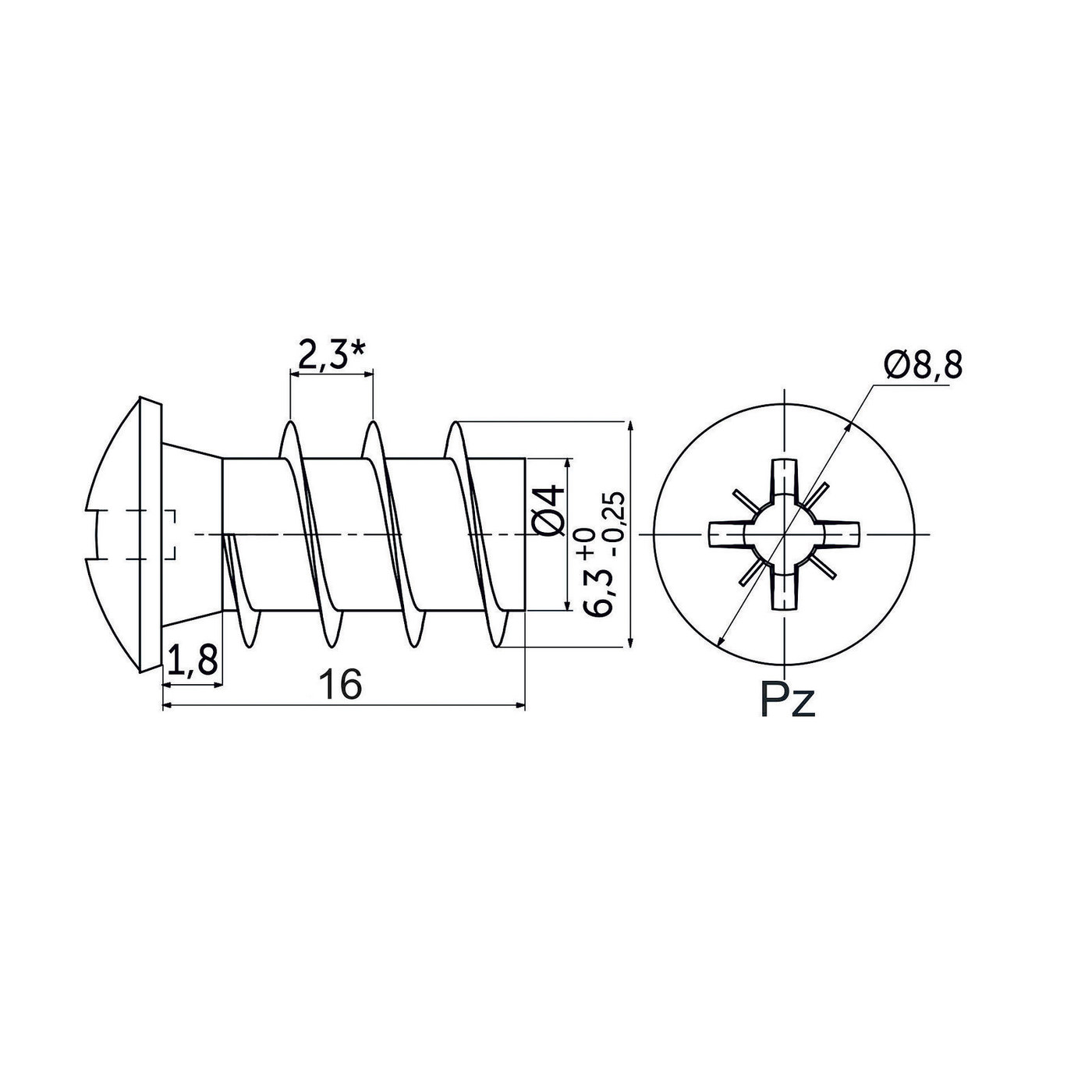 Шуруп EURO EK 6,3*16 (1уп.1000 шт.) AKS  24386