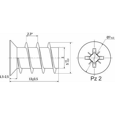 Шуруп EURO ES 5,0*13 (1уп.10тыс.шт.) AKS 70232