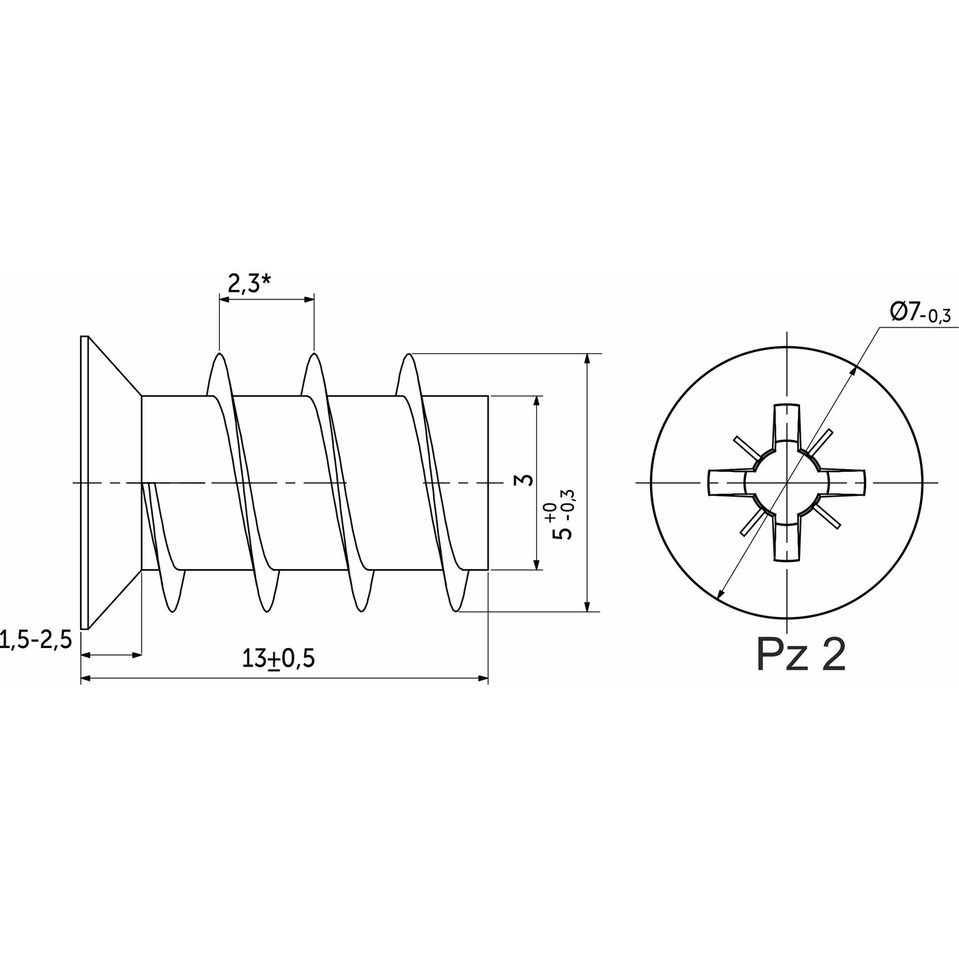 Шуруп EURO ES 5,0*13 (1уп.10тыс.шт.) AKS 70232