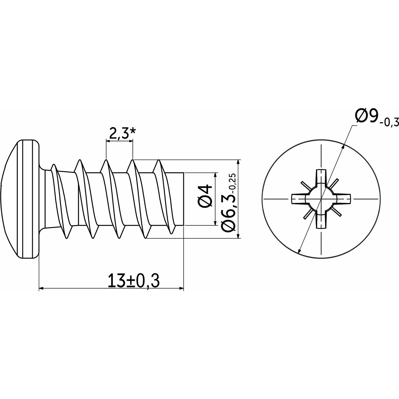 Шуруп EURO ES 6,3*13 (1уп.1 тыс. шт)  AKS 47458