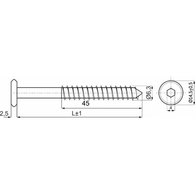 Шуруп для дерева 6,3*90 белый (1уп20 шт) AKS 93495