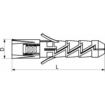 Дюбель распорный 6*40 (1уп/1000шт) Tchappai AKS 91623
