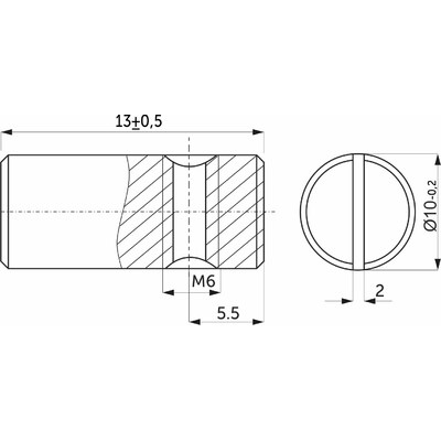 Гайка бочонок М6*10*13 несимметричная, белый цинк (уп10 шт) AKS 61505