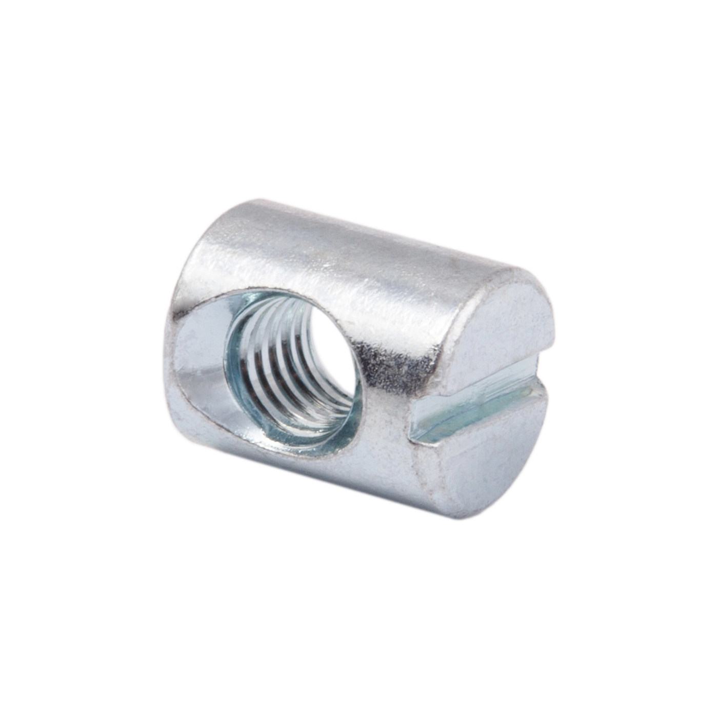 Гайка бочонок М6*10*13 несимметричная, белый цинк (уп10 шт) AKS 61505